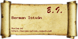 Berman István névjegykártya