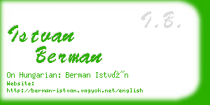 istvan berman business card